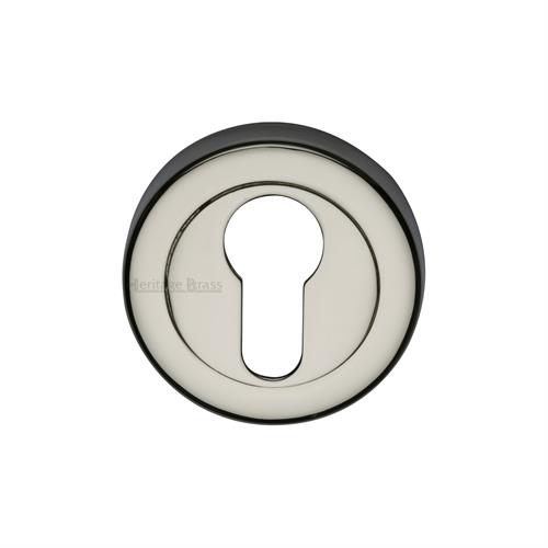 Heritage Brass V4020-PNF Euro Profile Cylinder Escutcheon Polished Nickel finish