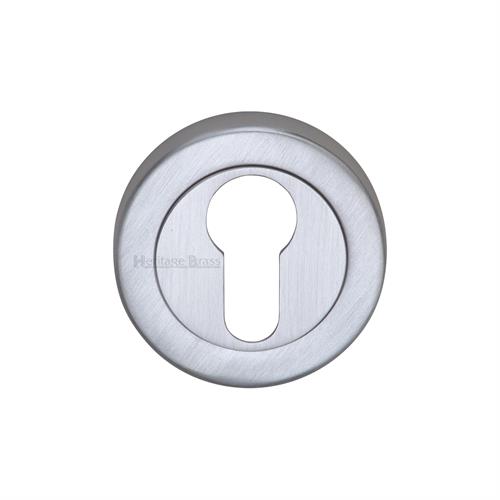 Heritage Brass V4020-SC Euro Profile Cylinder Escutcheon Satin Chrome finish