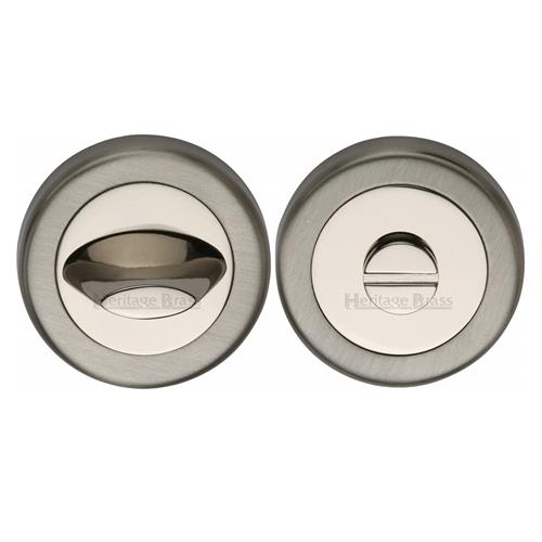 Heritage Brass V4043-MC Thumbturn & Emergency Release Mercury Dual Finish, Satin Nickel and Polished Nickel Finish