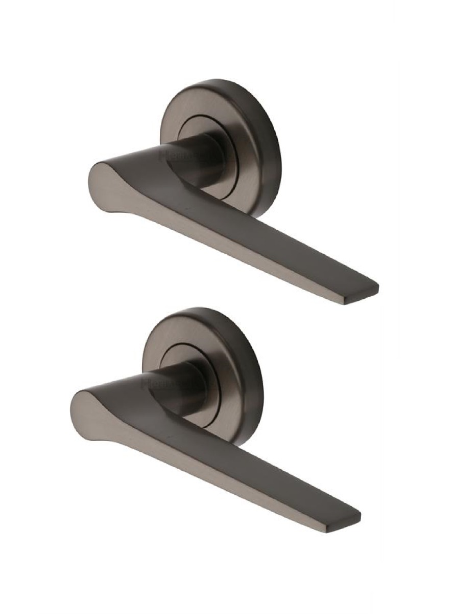 Heritage Brass V4189-MB Door Handle Lever on Rose Gio Design Matt Bronze Finish