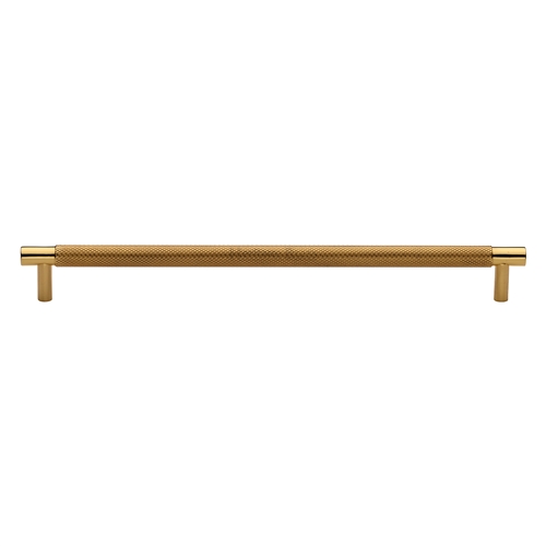 Heritage Brass Cabinet Pull Partial Knurl Design 192mm CTC Polished Brass finish V4461 192-PB