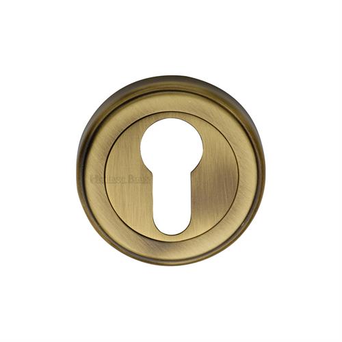 Heritage Brass V5020-AT Euro Profile Cylinder Escutcheon Antique finish