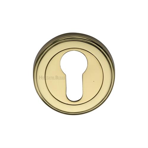 Heritage Brass V5020-PB Euro Profile Cylinder Escutcheon Polished Brass finish