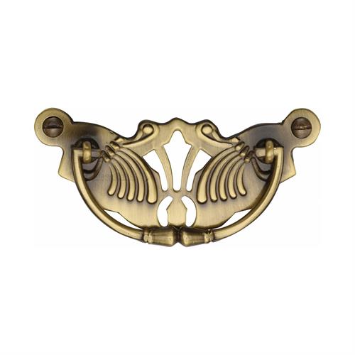 Heritage Brass V5021-AT Cabinet Pull Ornate Plate Design Antique Finish
