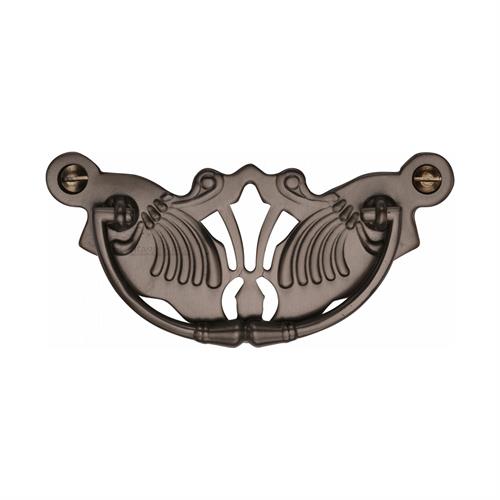 Heritage Brass V5021-MB Cabinet Pull Ornate Plate Design Matt Bronze Finish