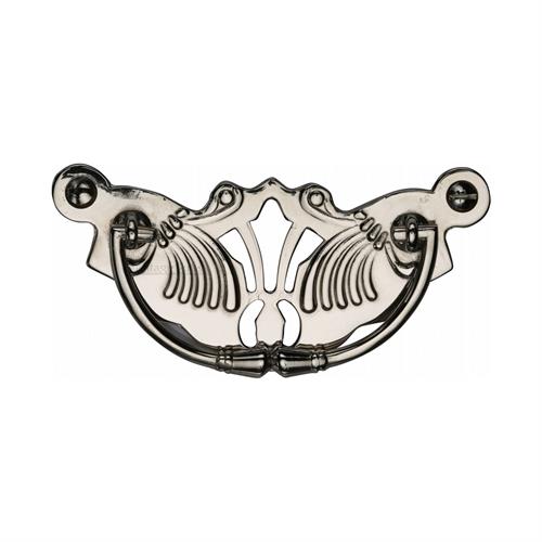 Heritage Brass V5021-PNF Cabinet Pull Ornate Plate Design Polished Nickel Finish