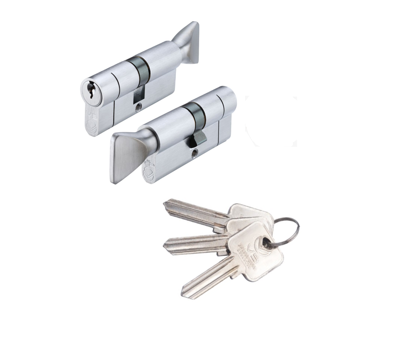 Vier V5EP7030CTSCKA V5 70/30mm Euro Cylinder and Turn Keyed Alike Satin Chrome