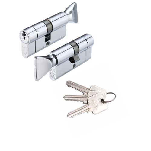 Vier V5EP3545CTPCMK V5 35/45mm Euro Double Cylinder Master Keyed Polished Chrome