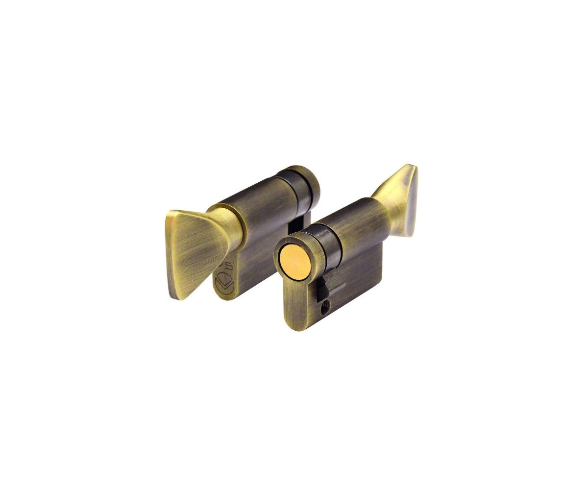 Zoo Hardware Vier V5 40mm Euro Single Turn only Antique Brass V5EP40STAB