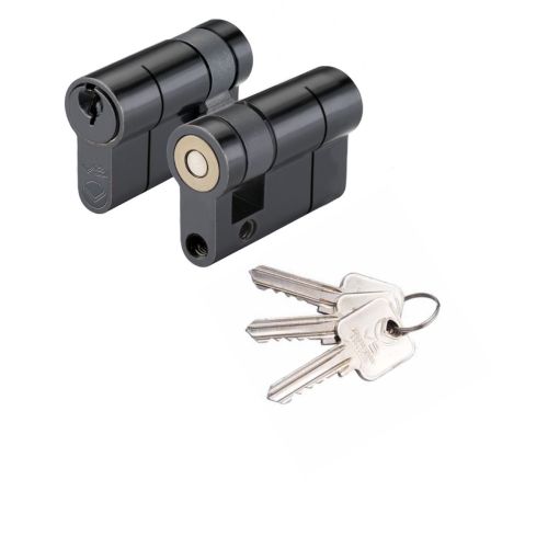 Zoo Hardware Vier V5 45mm Euro Single Cylinder Master Keyed Black V5EP45SBKMK