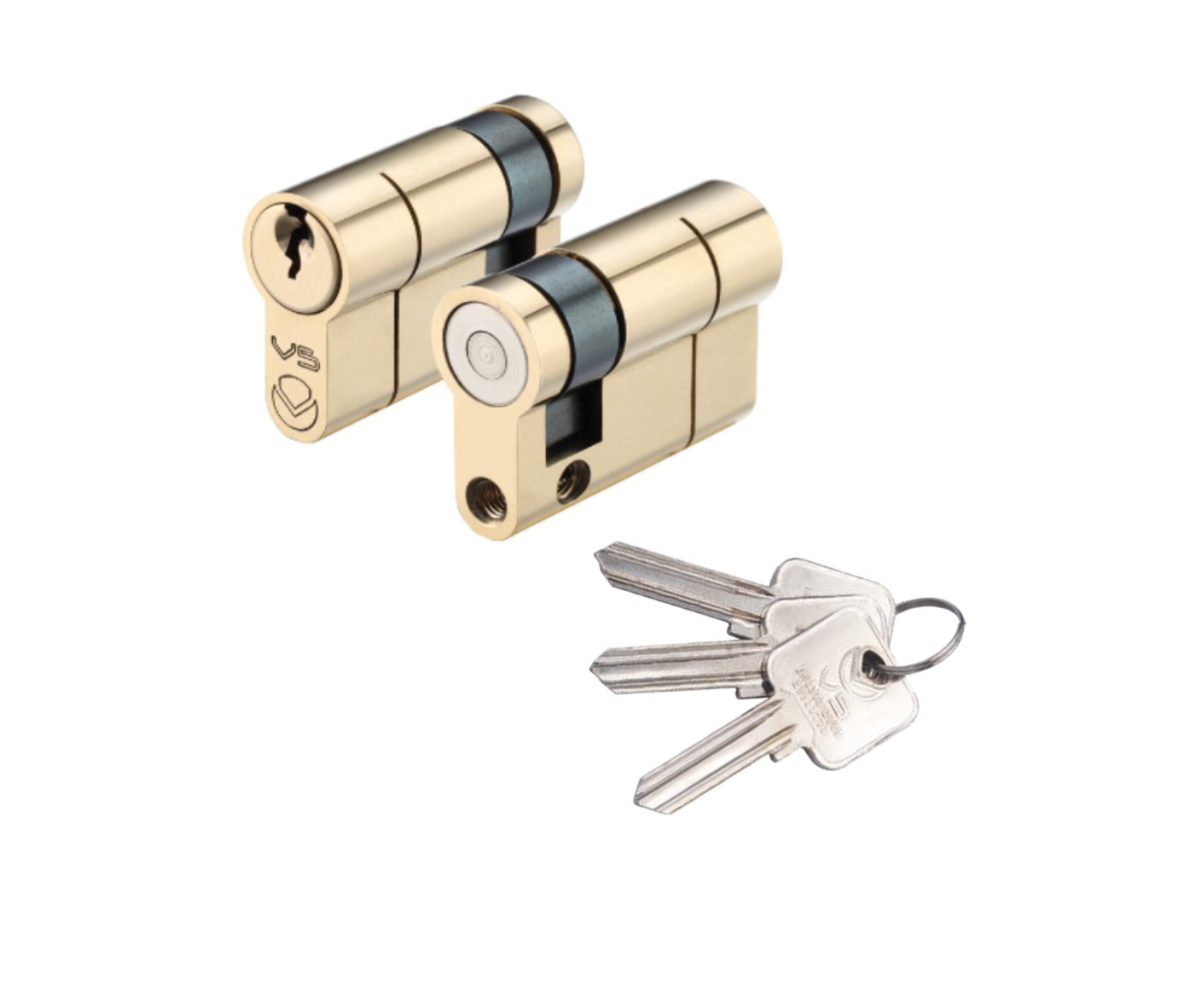 Vier V5EP70SPBKA V5 70mm Euro Single Cylinder Keyed Alike Polished Brass
