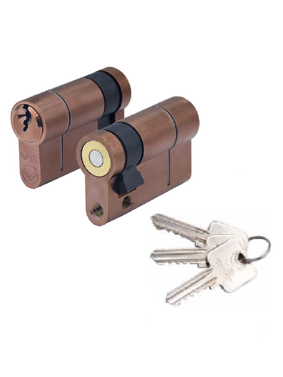 Zoo Hardware Vier V5 45mm Euro Single Cylinder Master Keyed Bronze V5EP45SBRMK