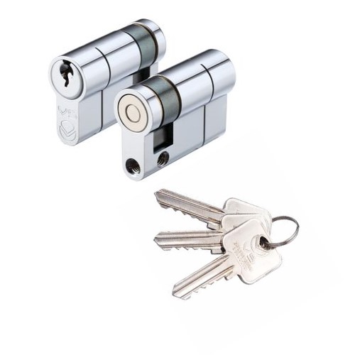 Vier V5EP40SPCE V5 40mm Euro Single Cylinder Cylinder Keyed to Differ Polished Chrome