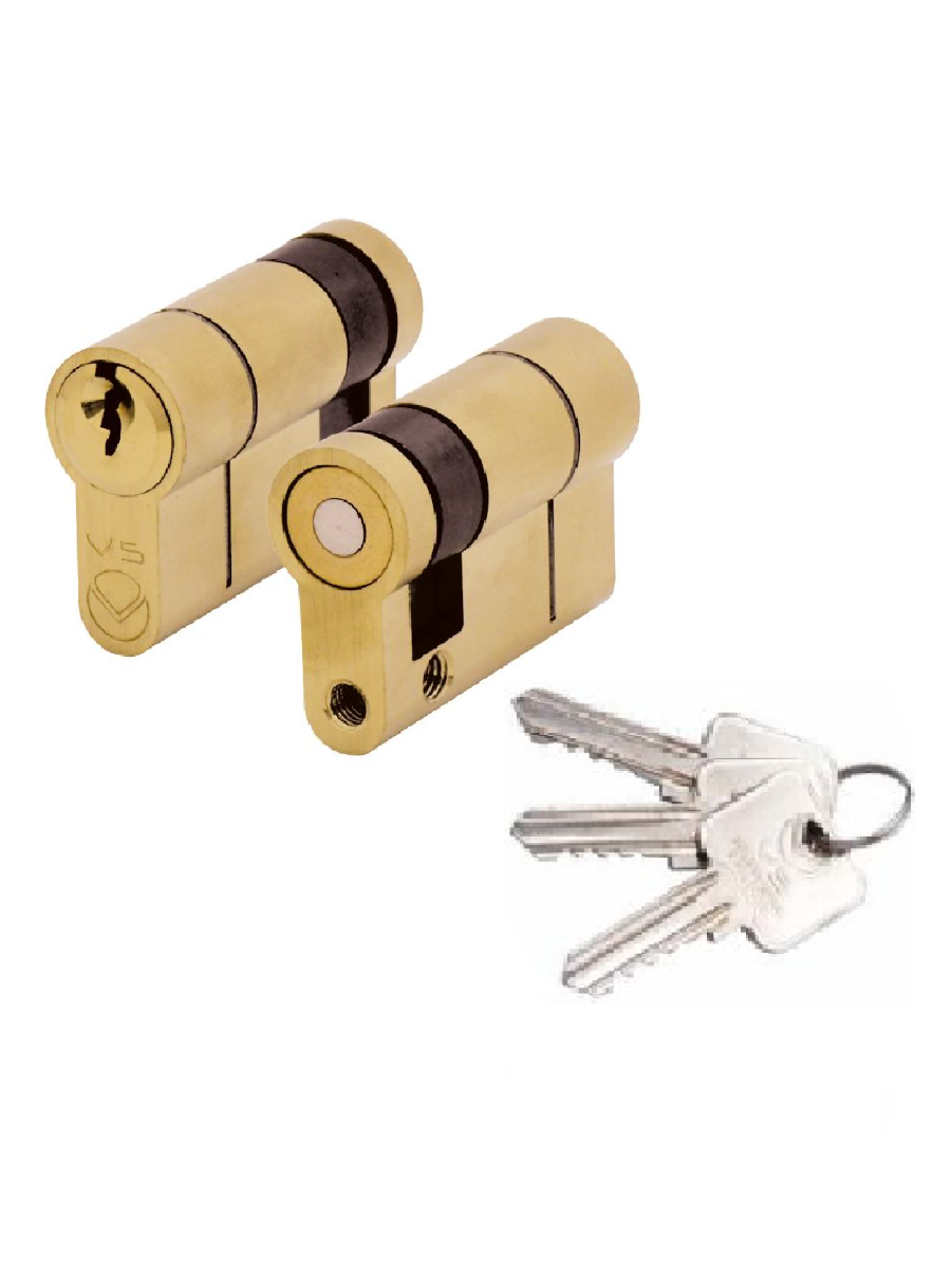 Zoo Hardware Vier V5 45mm Euro Single Cylinder Keyed Alike Satin V5EP45SSBKA