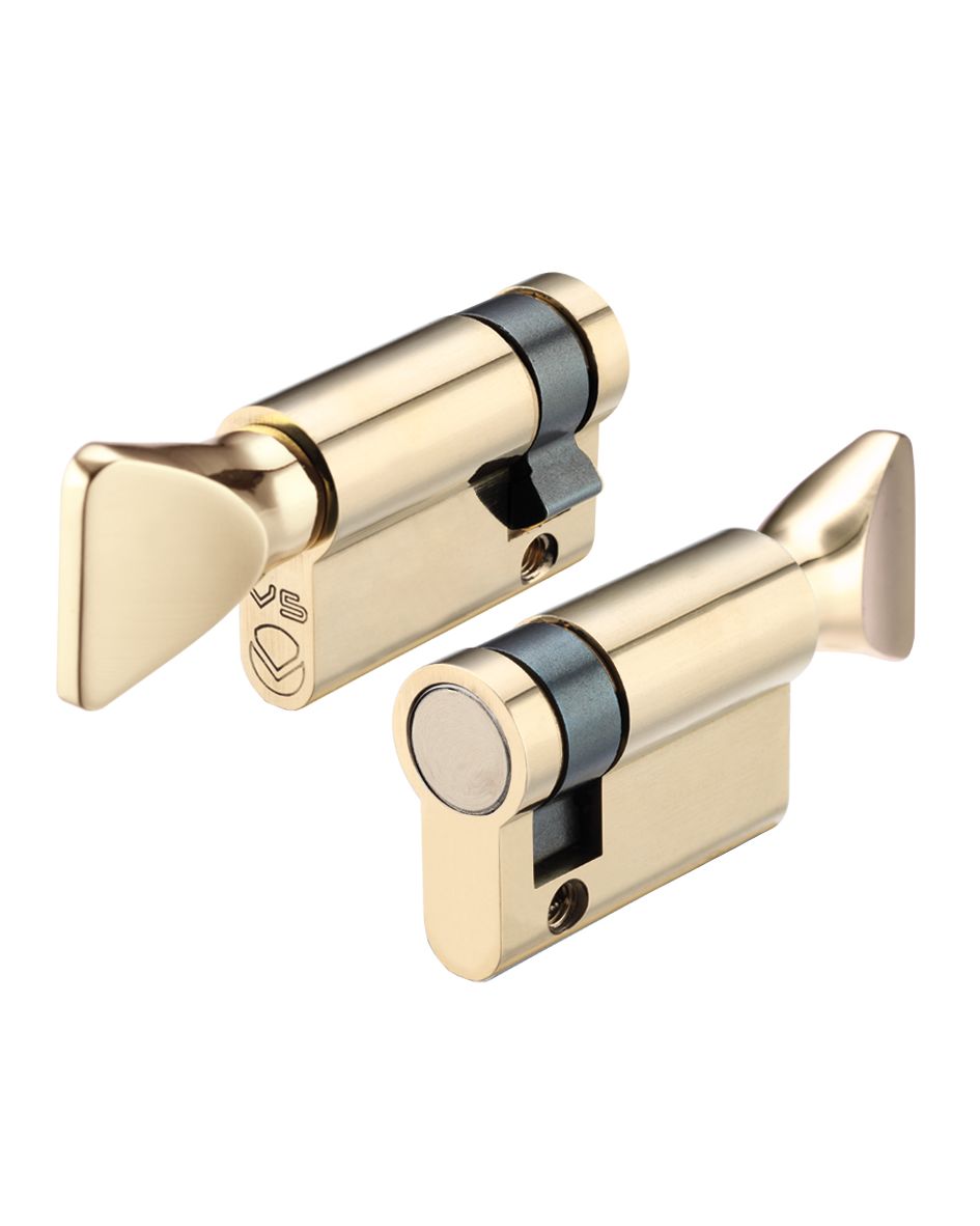 Vier V5EP40STPB V5 40mm Euro Single Turn only Polished Brass