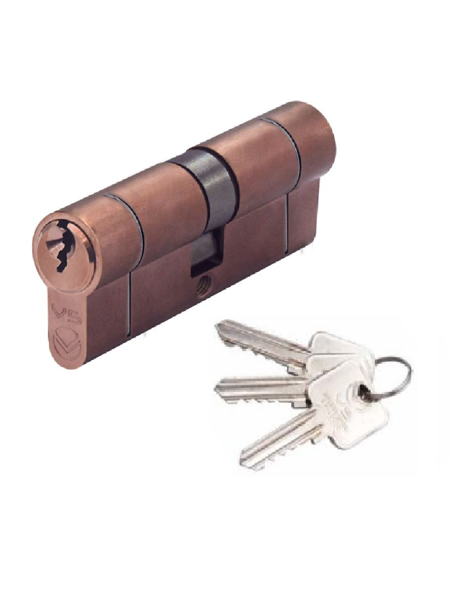 Zoo Hardware Vier V5 60mm Euro Double Cylinder Master Keyed Bronze V5EP60DBRMK