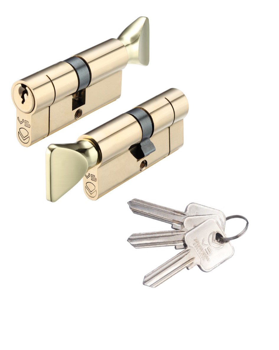 Zoo Hardware Vier V5 35/45mm Euro Cylinder and Turn Master Keyed Satin V5EP3545CTSBMK