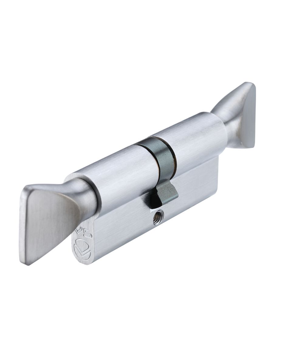 Vier V5EP60TTSC V5 60mm Euro Double Turn Cylinder Satin Chrome