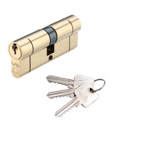 Vier V5EP100DPBE V5 100mm Euro Double Cylinder Cylinder Keyed to Differ Polished Brass