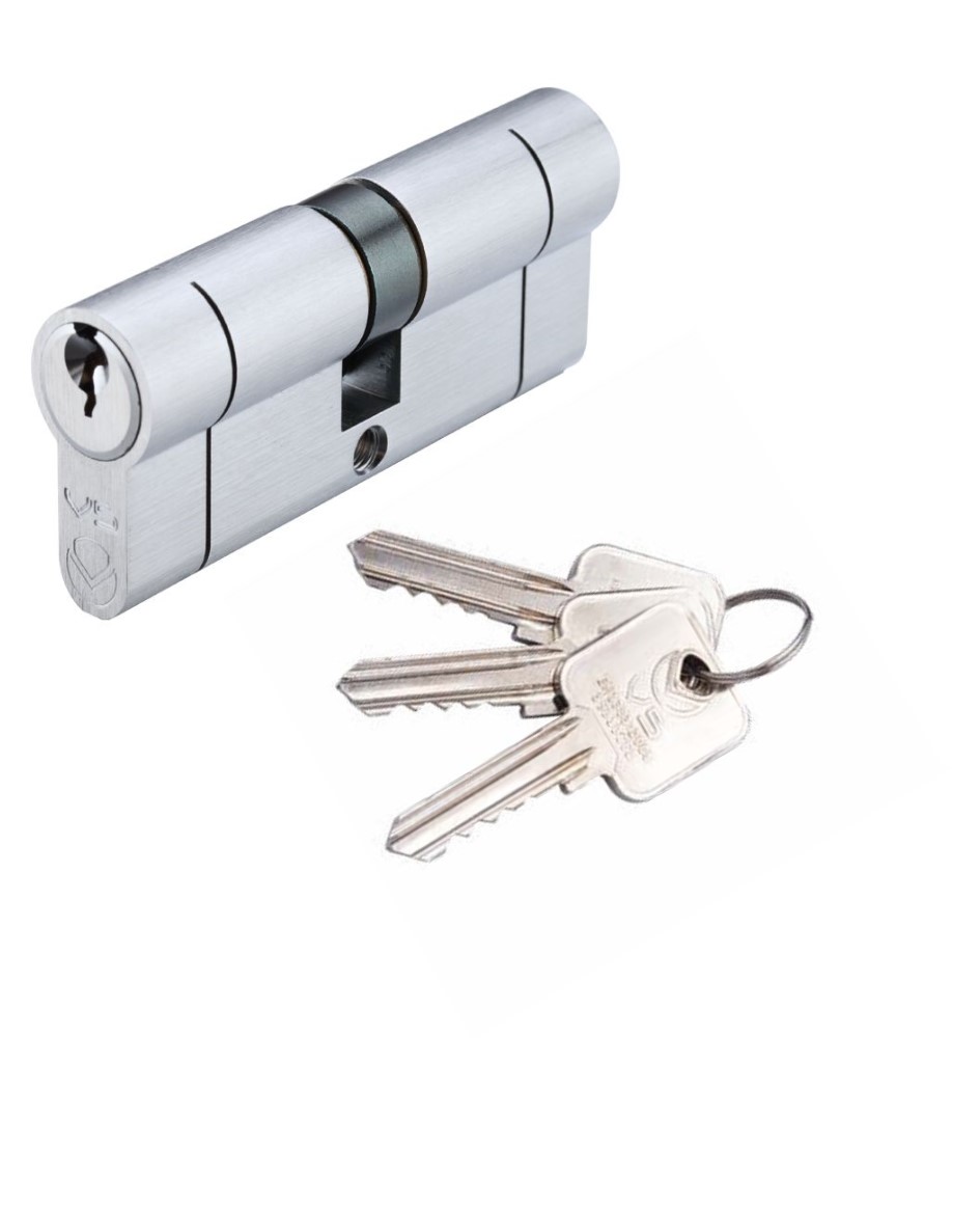 Vier V5EP3040DSCE V5 30/40mm Euro Double Cylinder Cylinder Keyed to Differ Satin Chrome