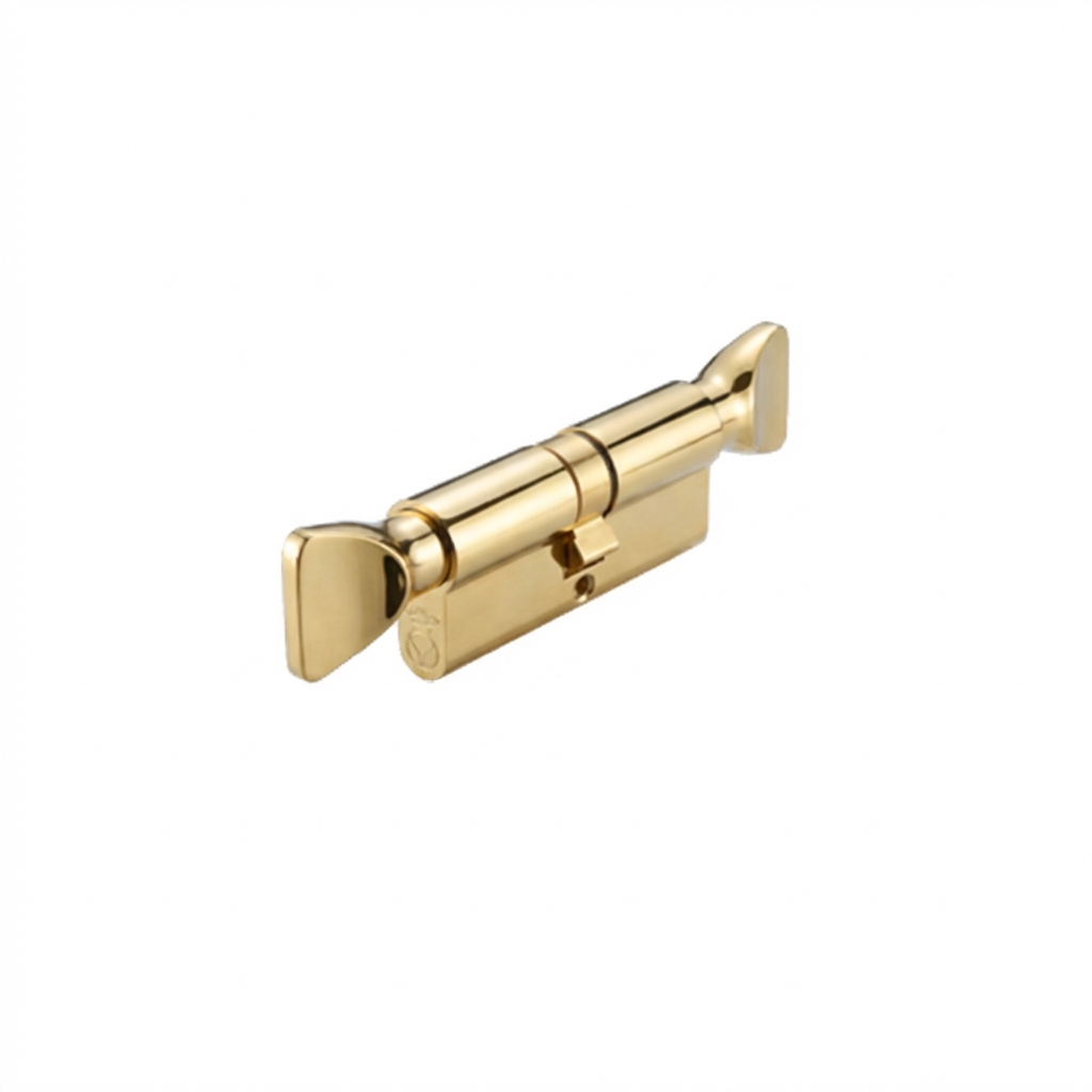 Vier V5EP80TTPB V5 80mm Euro Double Turn Cylinder Polished Brass