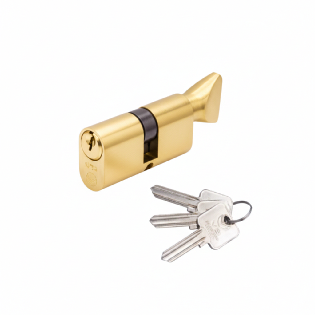 Vier V5OP60CTPBMK V5 60mm Oval Cylder and turn Master Keyed Polished Brass