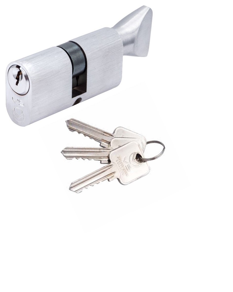 Vier V5OP70CTSCE V5 70mm Oval Cylinder and turn Keyed to Differ Satin Chrome