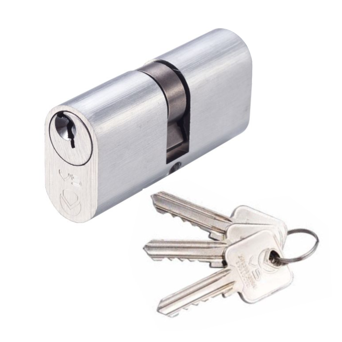 Vier V5OP70DSCE V5 70mm Oval Double Cylinder Keyed to Differ Satin Chrome