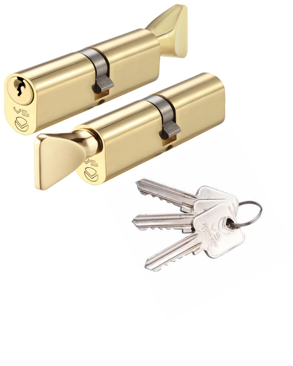 Vier V5OP70CTPBE V5 70mm Oval CylinderÃƒâ€š and turn Keyed to Differ Polished Brass