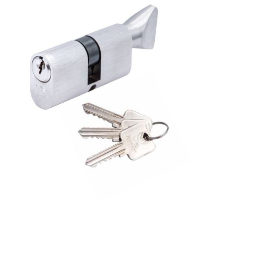 Vier V5OP80CTSCE V5 80mm Oval Cylinder & Turn Keyed to Differ Satin Chrome