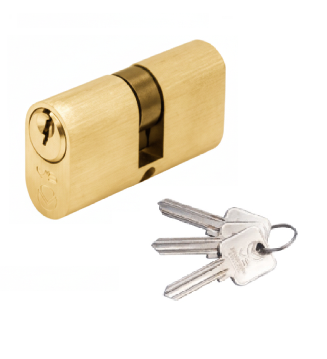 Vier V5OP80DPBMK V5 80mm Oval Double Master Keyed Polished Brass