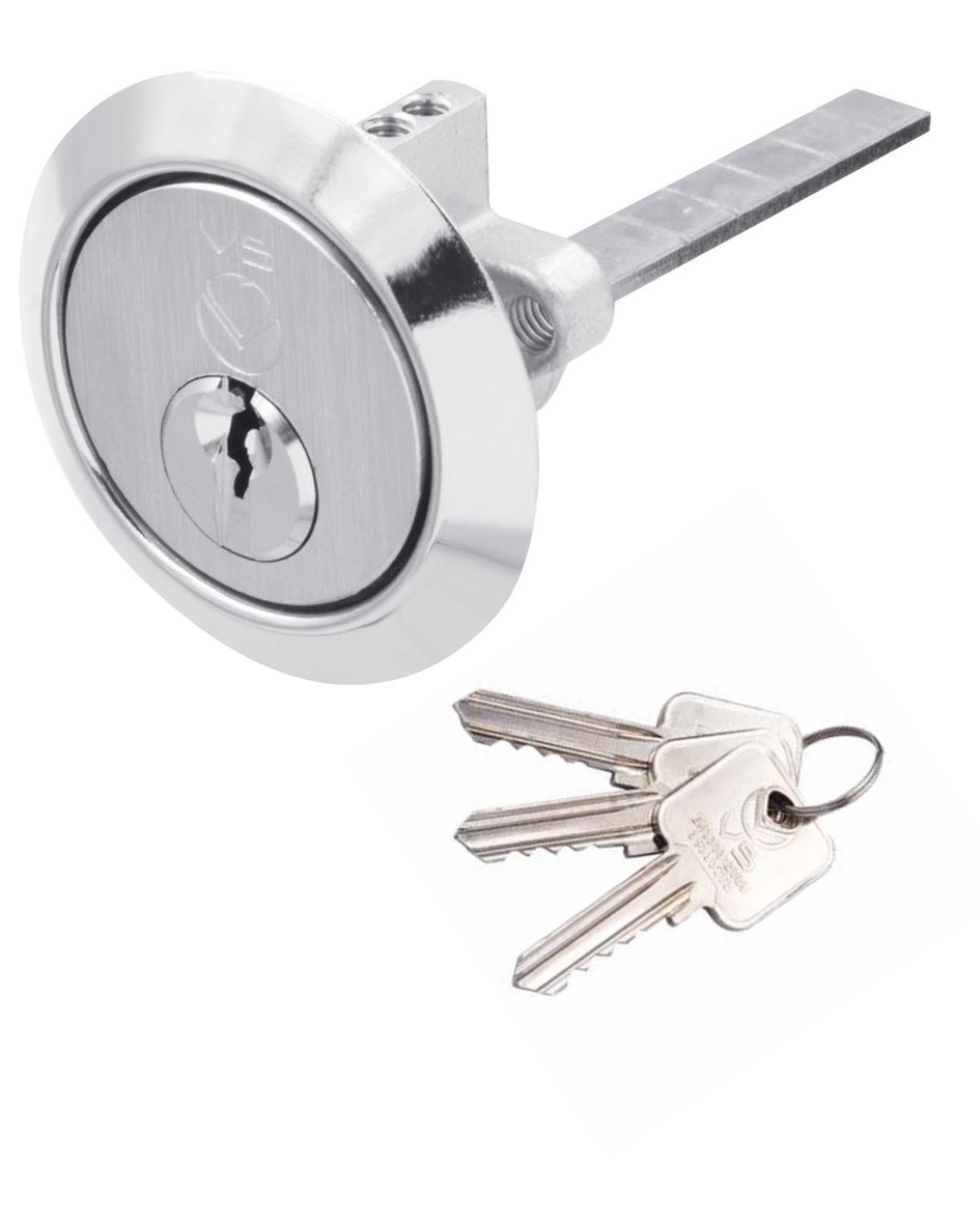Vier V5RMC20SCE V5 Universal Rim Cylinder Keyed to Differ Satin Chrome