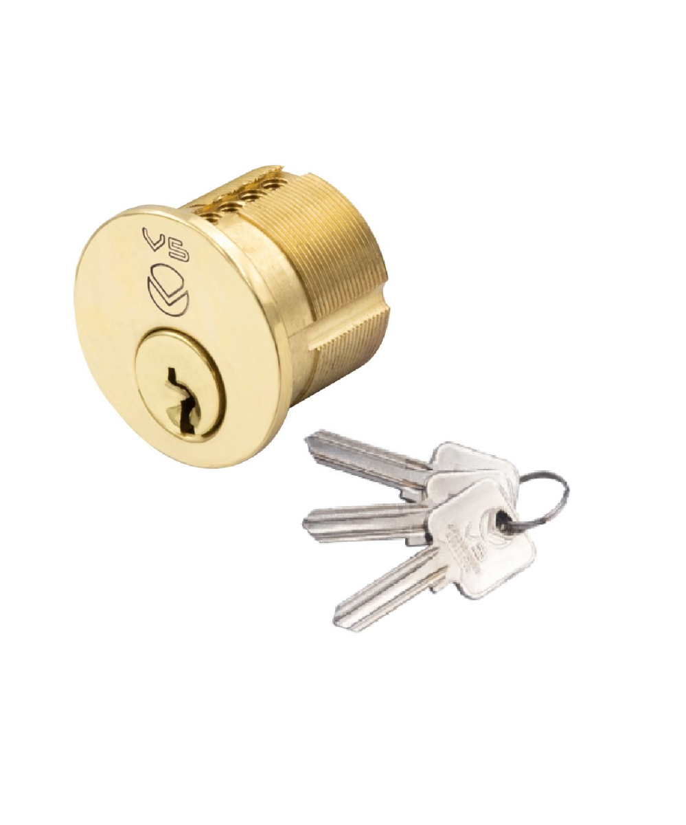Vier V5TRC20PBKA V5 Threaded rim cylinder in Keyed Alike Polished Brass