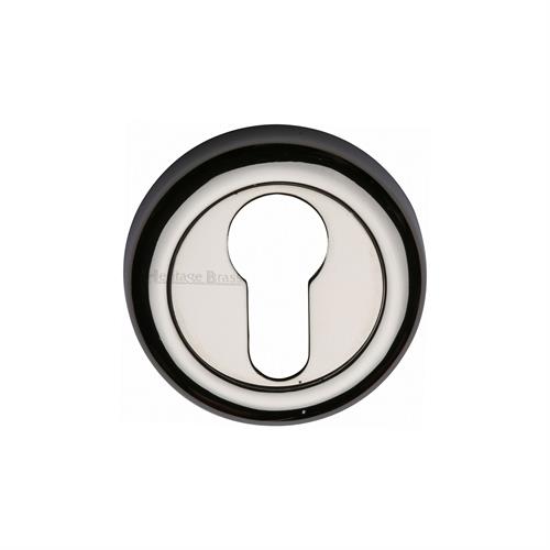 Heritage Brass V6724-PNF Euro Profile Cylinder Escutcheon Polished Nickel Finish