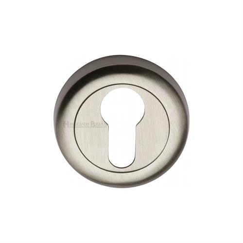 Heritage Brass V6724-SN Euro Profile Cylinder Escutcheon Satin Nickel Finish
