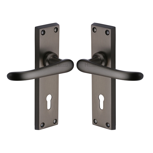 Heritage Brass V700-MB Door Handle Lever Lock Windsor Design Matt Bronze finish
