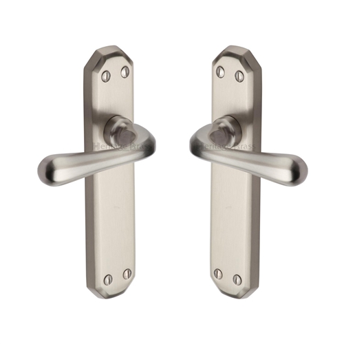 Heritage Brass V7060-SN Door Handle Lever Latch Charlbury Design Satin Nickel finish