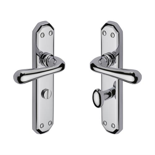 Heritage Brass V7070-PC Door Handle for Bathroom Charlbury Design Polished Chrome finish