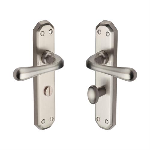 Heritage Brass V7070-SN Door Handle for Bathroom Charlbury Design Satin Nickel finish