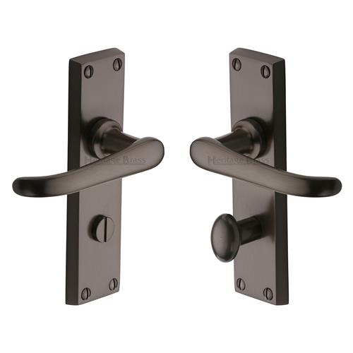 Heritage Brass V730-MB Door Handle for Bathroom Windsor Design Matt Bronze finish