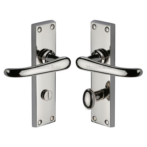 Heritage Brass V730-PNF Door Handle for Bathroom Windsor Design Polished Nickel finish