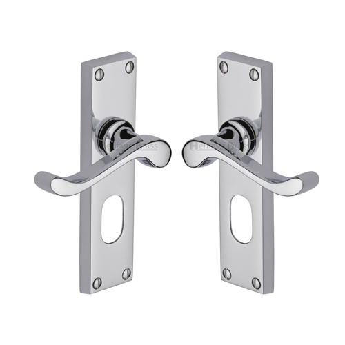 Heritage Brass V805-PC Door Handle for Oval Profile Plate Bedford Design Polished Chrome finish