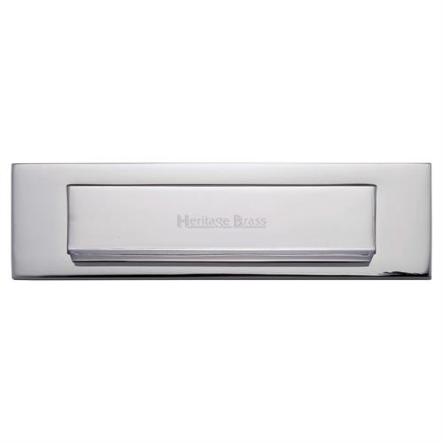 Heritage Brass V842-PC Gravity Letterplate 280mm x 80mm Polished Chrome finish  Letterbox