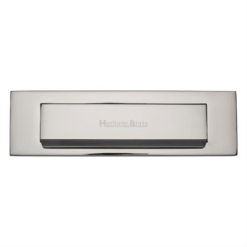 Heritage Brass V842-PNF Gravity Letterplate 280mm x 80mm Polished Nickel finish  Letterbox