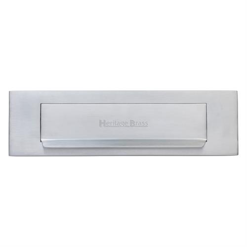 Heritage Brass V842-SC Gravity Letterplate 280mm x 80mm Satin Chrome finish  Letterbox