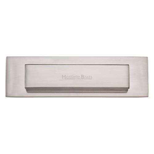 Heritage Brass V842-SN Gravity Letterplate 280mm x 80mm  Satin Nickel finish  Letterbox