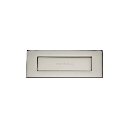 Heritage Brass V850 203-PNF Letterplate 203mm x 76mm Polished Nickel Finish  Letterbox