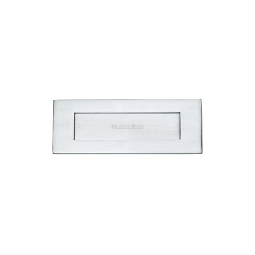 Heritage Brass V850 203-SC Letterplate 203mm x 76mm Satin Chrome finish  Letterbox