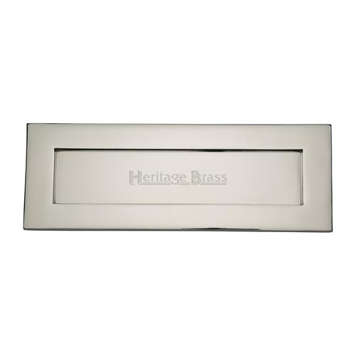 Heritage Brass V850 254.101-PN Letterplate 254mm x 102mm Polished Nickel Finish  Letterbox