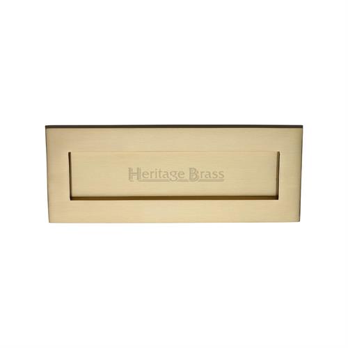 Heritage Brass V850 254-SB Letterplate 254mm x 79mm Satin Brass finish  Letterbox